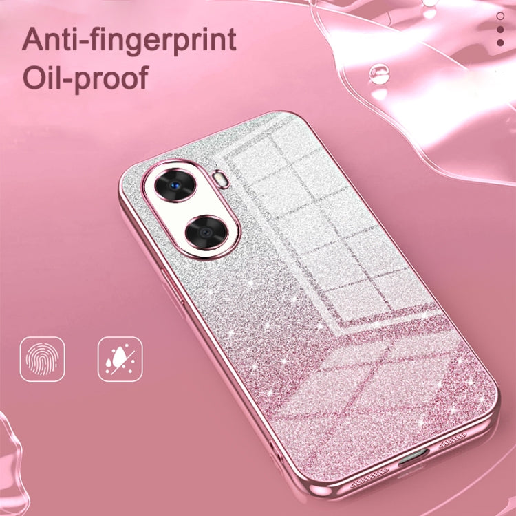 For Huawei P60 / P60 Pro Gradient Glitter Powder Electroplated Phone Case(Silver)