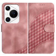 For Huawei Pura 70 Pro / Pura 70 Pro+ Elephant Head Embossed Phone Leather Case with Lanyard(Pink)