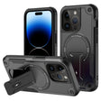 For iPhone 14 Pro MagSafe Holder Armor PC Hybrid TPU Phone Case(Black) - iPhone 14 Pro Cases by PMC TechLife | Online Shopping South Africa | PMC TechLife