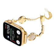 For Apple Watch 38mm Shell Metal Chain Bracelet Watch Band(Gold)