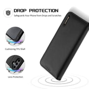 For Samsung Galaxy S25 5G DUX DUCIS Hivo Series Cowhide + PU + TPU Flip Phone Case(Black)