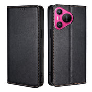 For Huawei Pura 70 Gloss Oil Solid Color Magnetic Leather Phone Case(Black)