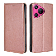 For Huawei Pura 70 Gloss Oil Solid Color Magnetic Leather Phone Case(Rose Gold)