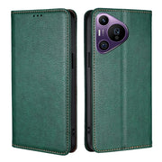 For Huawei Pura 70 Pro / Pro+ Gloss Oil Solid Color Magnetic Leather Phone Case(Green)