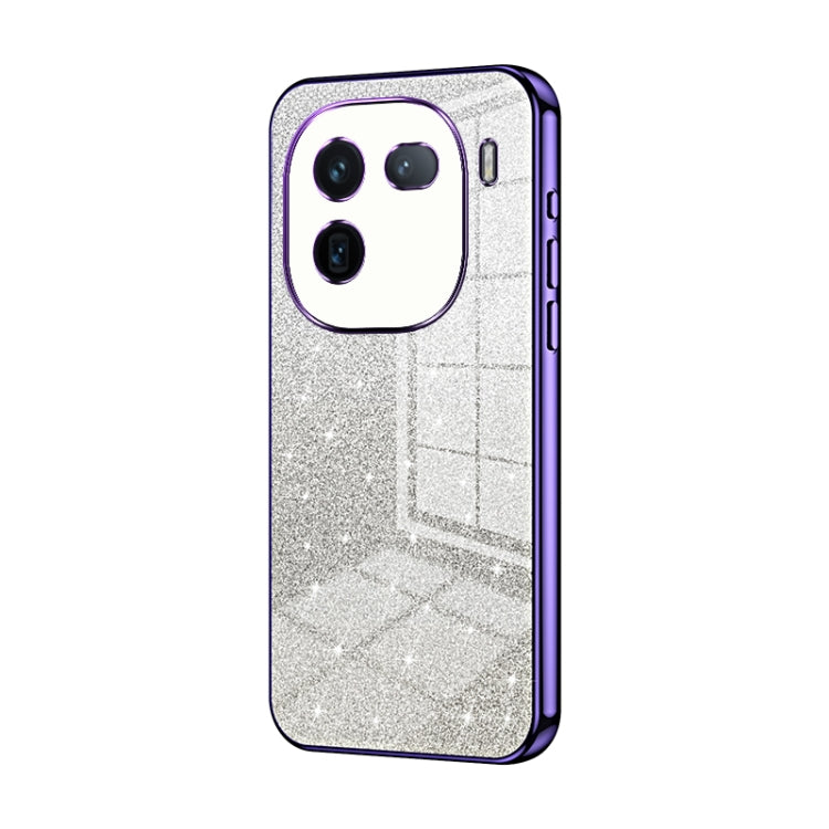 For vivo iQOO 12 Gradient Glitter Powder Electroplated Phone Case(Purple)