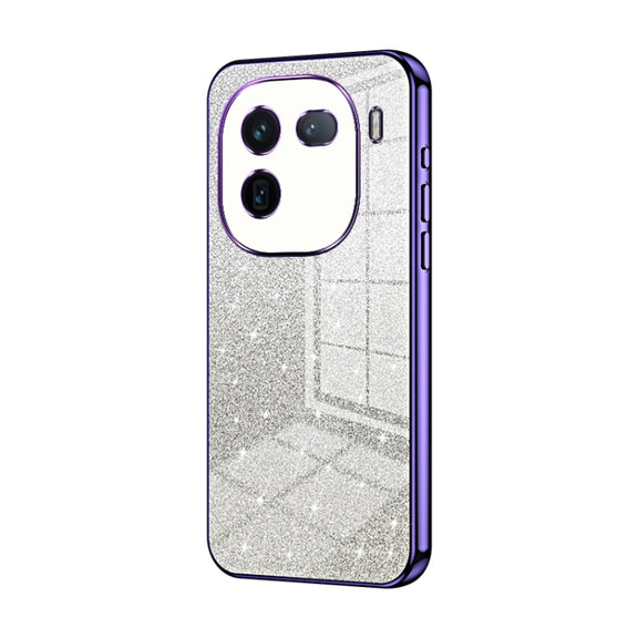 For vivo iQOO 12 Gradient Glitter Powder Electroplated Phone Case(Purple)