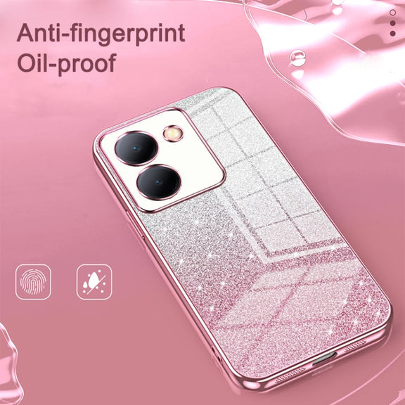 For vivo iQOO 12 Gradient Glitter Powder Electroplated Phone Case(Purple)