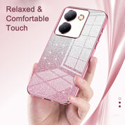 For vivo iQOO 12 Pro Gradient Glitter Powder Electroplated Phone Case(Gold)