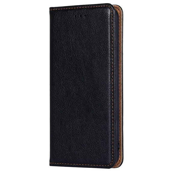 For Honor Magic6 Pro Gloss Oil Solid Color Magnetic Leather Phone Case(Black)