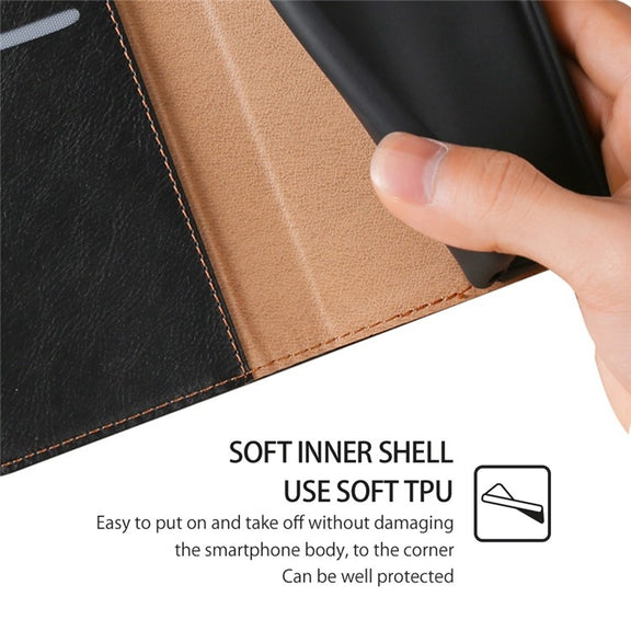 For Honor Magic6 Pro Gloss Oil Solid Color Magnetic Leather Phone Case(Black)