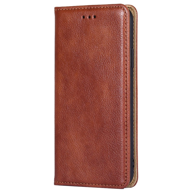 For Honor Magic6 Pro Gloss Oil Solid Color Magnetic Leather Phone Case(Brown)