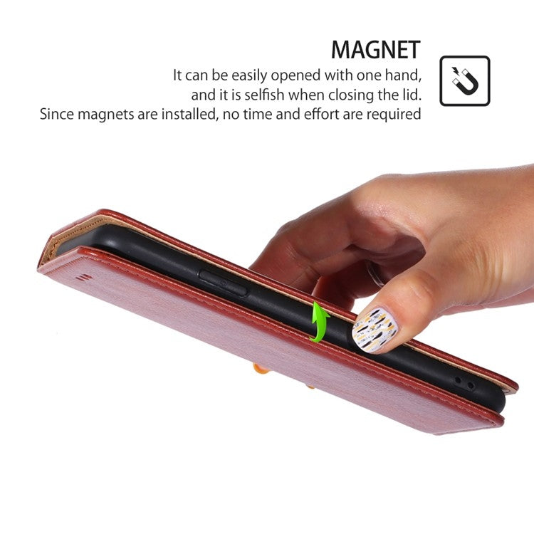 For Honor Magic6 Pro Gloss Oil Solid Color Magnetic Leather Phone Case(Brown)