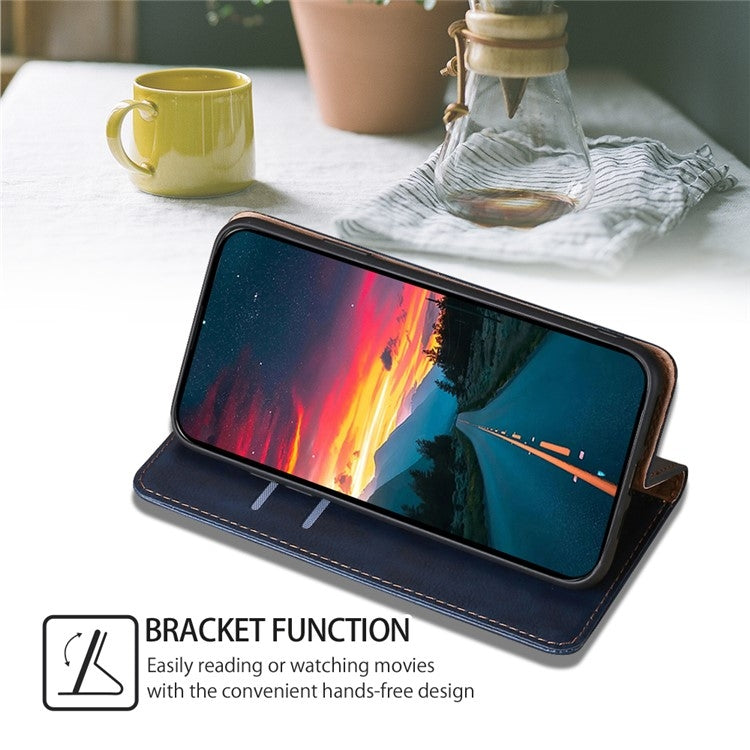For Honor Magic6 Pro Gloss Oil Solid Color Magnetic Leather Phone Case(Blue)