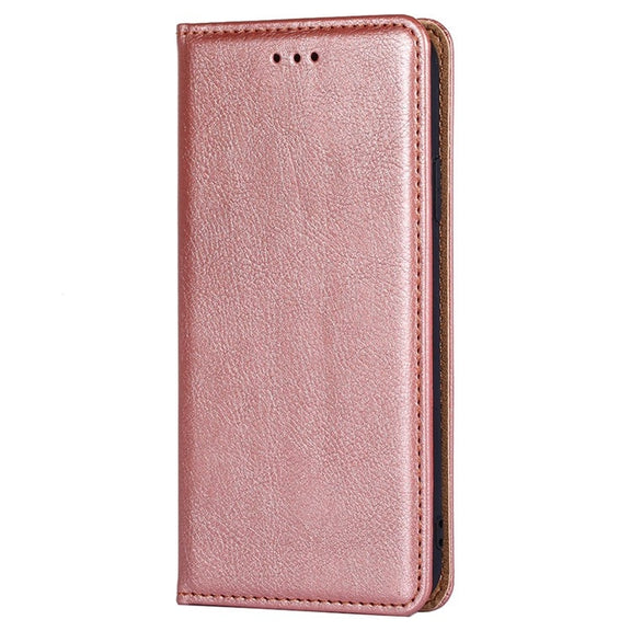 For Honor Magic6 Pro Gloss Oil Solid Color Magnetic Leather Phone Case(Rose Gold)