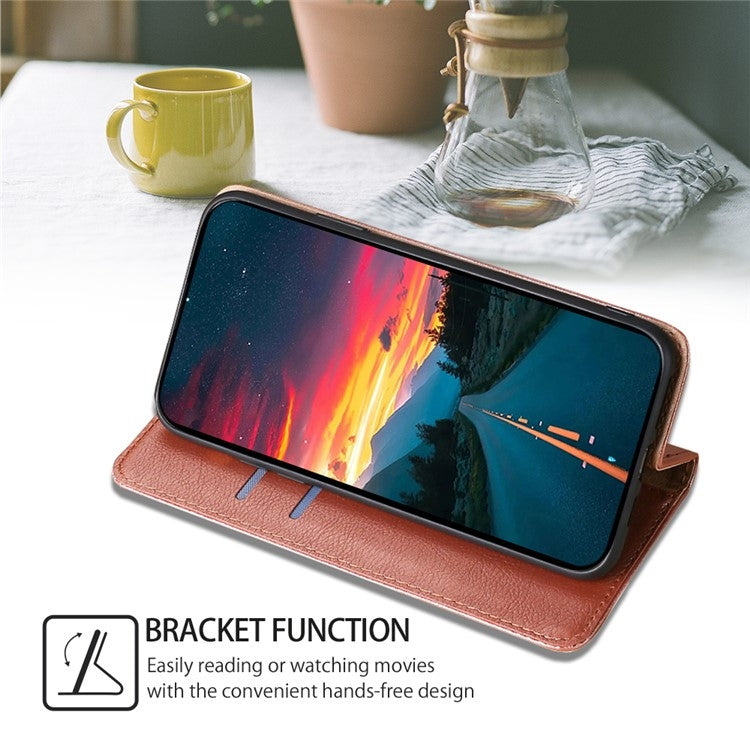 For Honor Magic6 Pro Gloss Oil Solid Color Magnetic Leather Phone Case(Rose Gold)