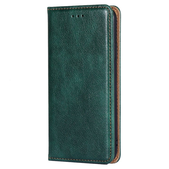 For Honor Magic6 Pro Gloss Oil Solid Color Magnetic Leather Phone Case(Green)