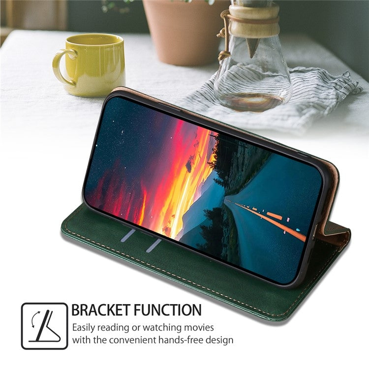 For Honor Magic6 Pro Gloss Oil Solid Color Magnetic Leather Phone Case(Green)