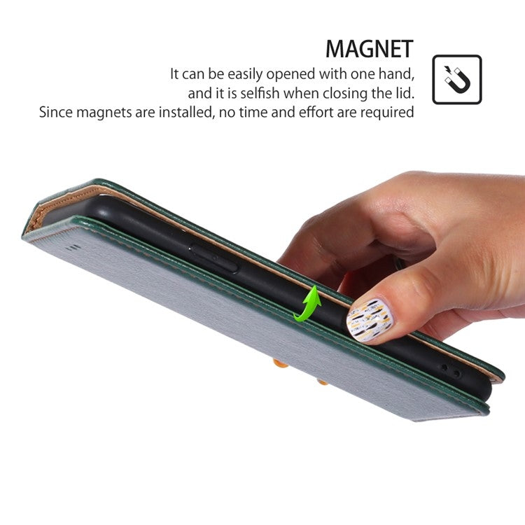 For Honor Magic6 Pro Gloss Oil Solid Color Magnetic Leather Phone Case(Green)