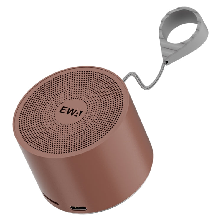 EWA A129 Mini Bluetooth 5.0 Bass Radiator Metal Speaker(Brown)