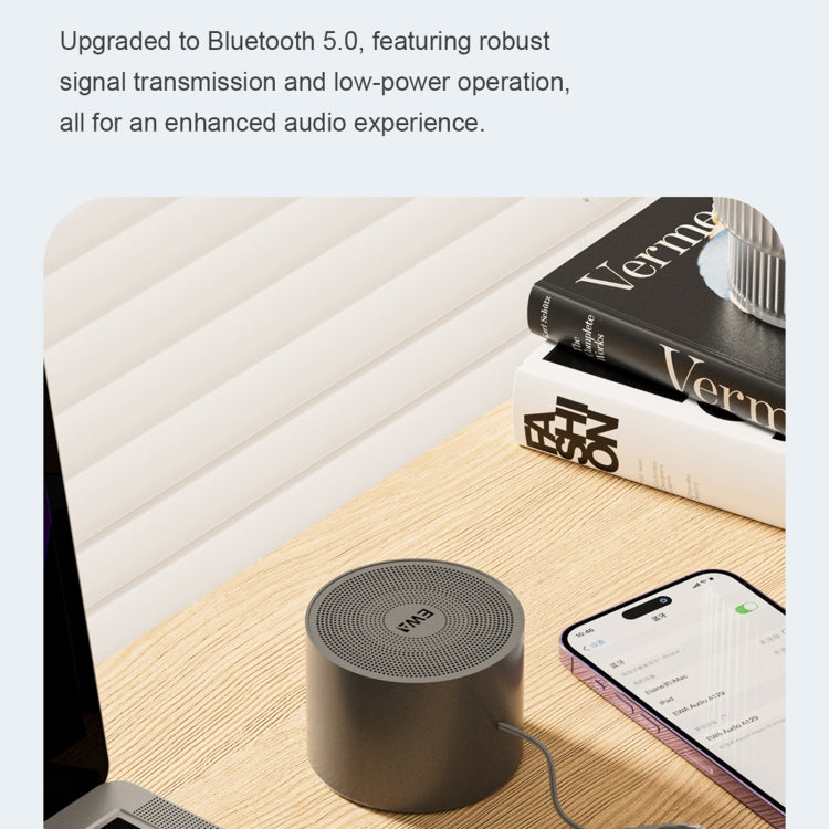 EWA A129 Mini Bluetooth 5.0 Bass Radiator Metal Speaker(White)