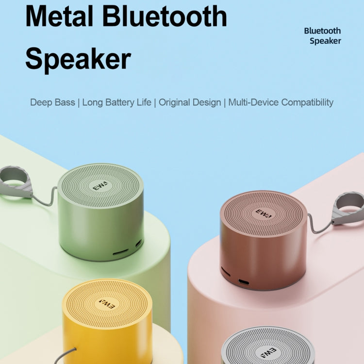 EWA A129 Mini Bluetooth 5.0 Bass Radiator Metal Speaker(Grey)