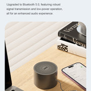 EWA A129 Mini Bluetooth 5.0 Bass Radiator Metal Speaker(Grey)