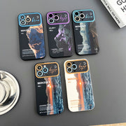For iPhone 15 Scenery Pattern Large Window TPU Phone Case(Black Sea Sunrise)