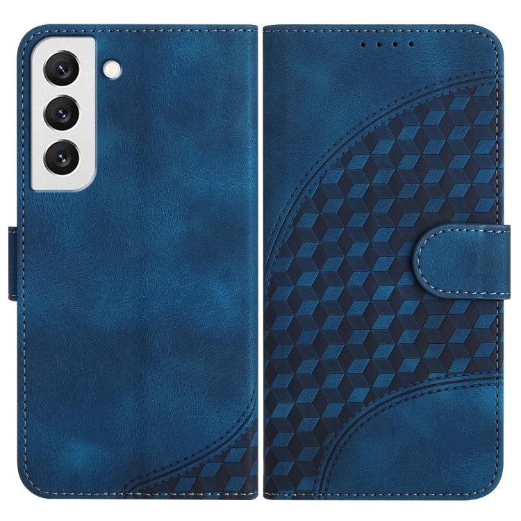 For Samsung Galaxy S22 5G YX0060 Elephant Head Embossed Phone Leather Case with Lanyard(Royal Blue)