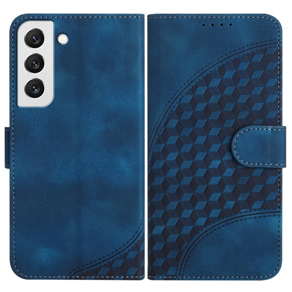 For Samsung Galaxy S22 5G YX0060 Elephant Head Embossed Phone Leather Case with Lanyard(Royal Blue)