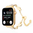 For Apple Watch SE 40mm Camellia Metal Chain Bracelet Watch Band(White Gold) - Watch Bands by PMC TechLife | Online Shopping South Africa | PMC TechLife
