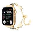 For Apple Watch 42mm Camellia Metal Chain Bracelet Watch Band(Black Gold) - Watch Bands by PMC TechLife | Online Shopping South Africa | PMC TechLife