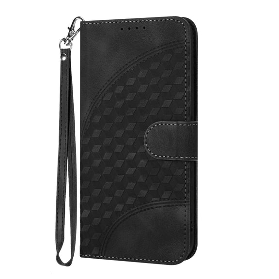 For Xiaomi Redmi K70 YX0060 Elephant Head Embossed Phone Leather Case with Lanyard(Black)