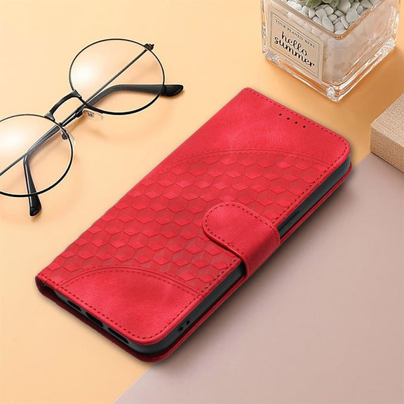 For Xiaomi Redmi K70 YX0060 Elephant Head Embossed Phone Leather Case with Lanyard(Red)