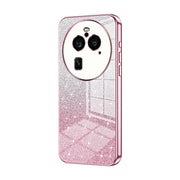 For OPPO Find X6 Pro Gradient Glitter Powder Electroplated Phone Case(Pink)