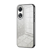 For OPPO A58 5G / A58x 5G Gradient Glitter Powder Electroplated Phone Case(Black)