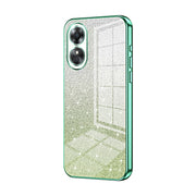 For OPPO A17 / A17K Gradient Glitter Powder Electroplated Phone Case(Green)