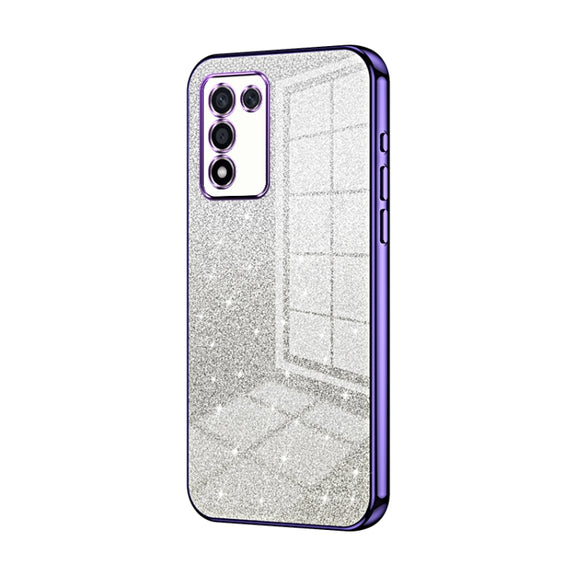 For OPPO K9s / K10 Energy Gradient Glitter Powder Electroplated Phone Case(Purple)