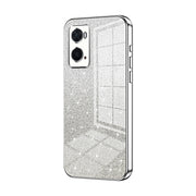 For OPPO A36 / A76 / A96 4G Global Gradient Glitter Powder Electroplated Phone Case(Silver)