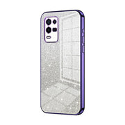 For OPPO K9x Gradient Glitter Powder Electroplated Phone Case(Purple)