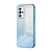 For OPPO A93s 5G Gradient Glitter Powder Electroplated Phone Case(Blue)