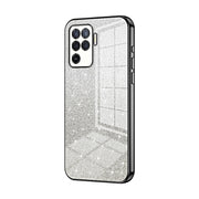 For OPPO A94 4G Gradient Glitter Powder Electroplated Phone Case(Black)