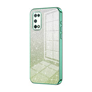 For OPPO K7x / Realme V5 5G Gradient Glitter Powder Electroplated Phone Case(Green)