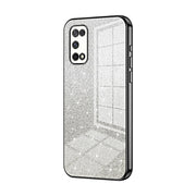 For OPPO K7x / Realme V5 5G Gradient Glitter Powder Electroplated Phone Case(Black)