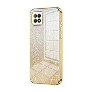 For OPPO A72 5G / A73 5G Gradient Glitter Powder Electroplated Phone Case(Gold)