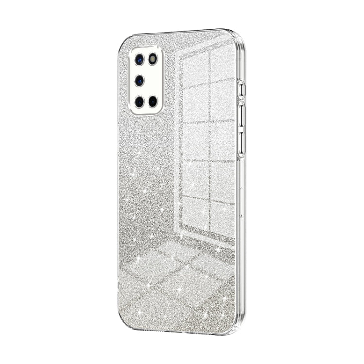 For OPPO A52 / A72 / A92 Gradient Glitter Powder Electroplated Phone Case(Transparent)