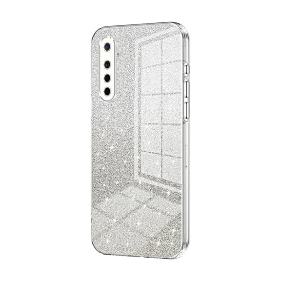 For OPPO K5 / Realme XT/XT 730G Gradient Glitter Powder Electroplated Phone Case(Transparent)