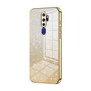 For OPPO A11x / A9 2020 Gradient Glitter Powder Electroplated Phone Case(Gold)