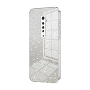 For OPPO Reno2 Gradient Glitter Powder Electroplated Phone Case(Transparent)