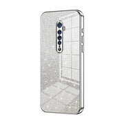 For OPPO Reno2 Gradient Glitter Powder Electroplated Phone Case(Silver)