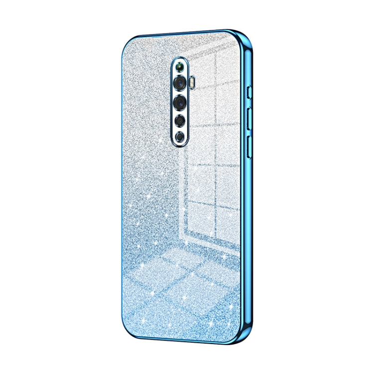 For OPPO Reno2 Z / Reno2 F Gradient Glitter Powder Electroplated Phone Case(Blue)